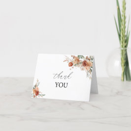 Tarjeta De Agradecimiento Flores de otoño acuarela Baby Shower Gracias