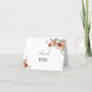 Tarjeta De Agradecimiento Flores de otoño acuarela Baby Shower Gracias