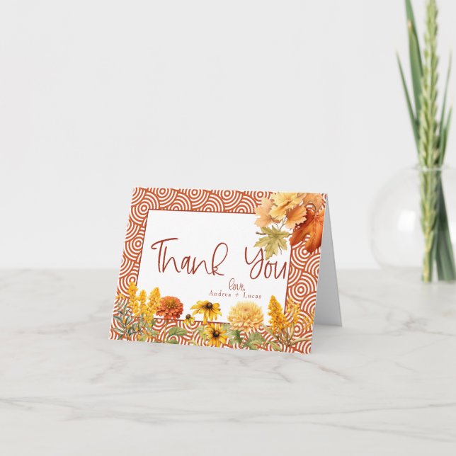 Tarjeta De Agradecimiento Flores de otoño | Fall Gracias (Anverso)