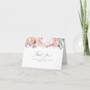 Tarjeta De Agradecimiento Flores de pavoneo Rosa, elegantes gracias