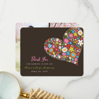 Tarjeta De Agradecimiento Flores de primavera coloridas Boda caprichoso