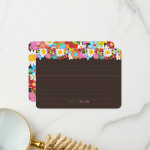 Tarjeta De Agradecimiento Flores de primavera coloridas Jardín Boda de Moda 