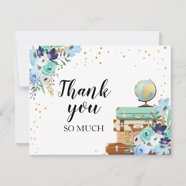 Tarjeta de agradecimiento Flores De Señorita a Señ (Anverso)