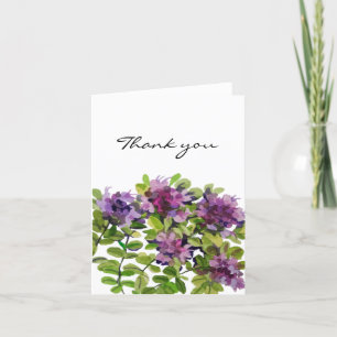 Tarjeta De Agradecimiento Flores de tomillo púrpura salvaje