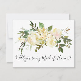Tarjeta De Agradecimiento Flores de vainilla serás mi doncella de honor