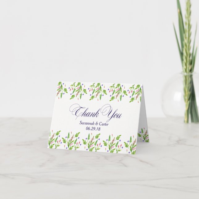 Tarjeta De Agradecimiento Flores de verano Ocasión especial/Boda Gracias (Anverso)