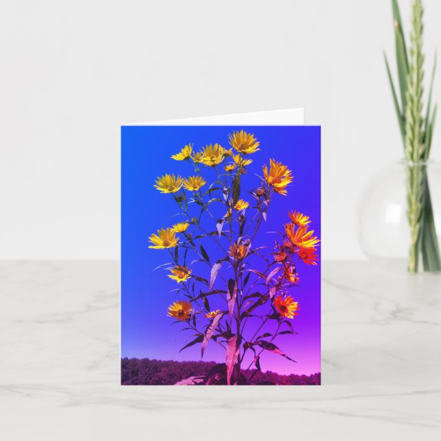 Tarjeta De Agradecimiento Flores de vibe de verano (Anverso)