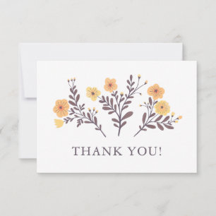 Tarjeta De Agradecimiento Flores delicadas elegante minimalista personalizad