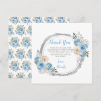 Flores Dusty Blue Silver Elegante Dulce Dieciséis