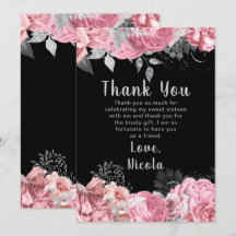 Flores Elegantes de Rosa y Plata Sweet Sixteen
