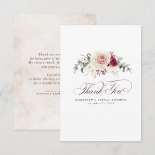 Tarjeta De Agradecimiento Flores Elegantes de Sombra Terrosa Gracias Pequeña