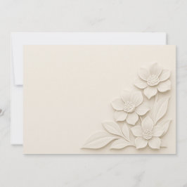 Tarjeta De Agradecimiento Flores elegantes en 3D sobre fondo suave