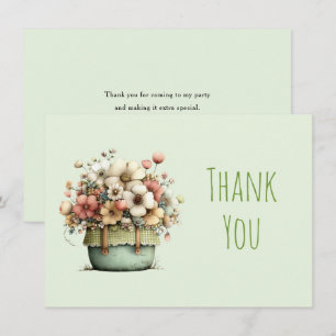 Tarjeta De Agradecimiento Flores en macetas estilo acogedor y shabby lindas