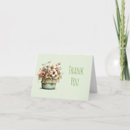 Tarjeta De Agradecimiento Flores en macetas estilo shabby acogedor lindo