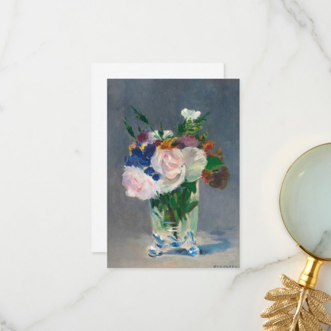 Tarjeta De Agradecimiento Flores en una bolsa de cristal de Edouard Manet (Anverso/Reverso In Situ)