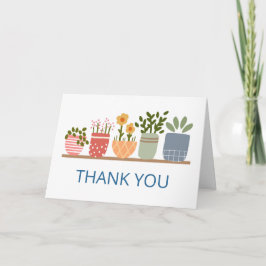 Tarjeta De Agradecimiento Flores Enmacetadas Caprichosas Amante Del Jardín