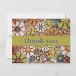 Tarjeta De Agradecimiento Flores estéticas del retro Garden Vintage de los a