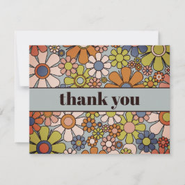 Tarjeta De Agradecimiento Flores estéticas del retro Garden Vintage de los a