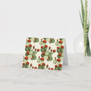 Tarjeta De Agradecimiento Flores florecientes planta de cactus verdes