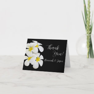 Tarjeta De Agradecimiento Flores frangipani blancas, Boda tropical y floral