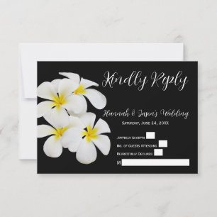 Tarjeta De Agradecimiento Flores frangipani blancas, tropicales, RSVP casera