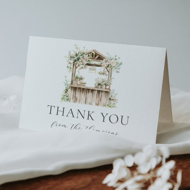 Tarjeta De Agradecimiento Flores Frescas En La Noche De Mercado Gracias (Subido por el creador)