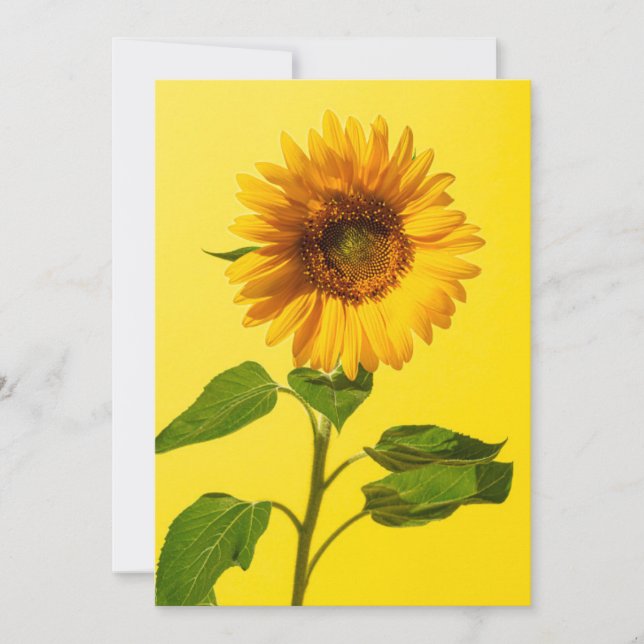 Tarjeta De Agradecimiento Flores | Girasol amarillo (Anverso)