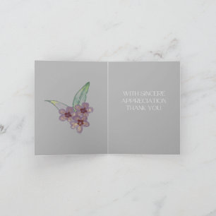 Tarjeta de agradecimiento - Flores grises