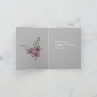 Tarjeta de agradecimiento - Flores grises