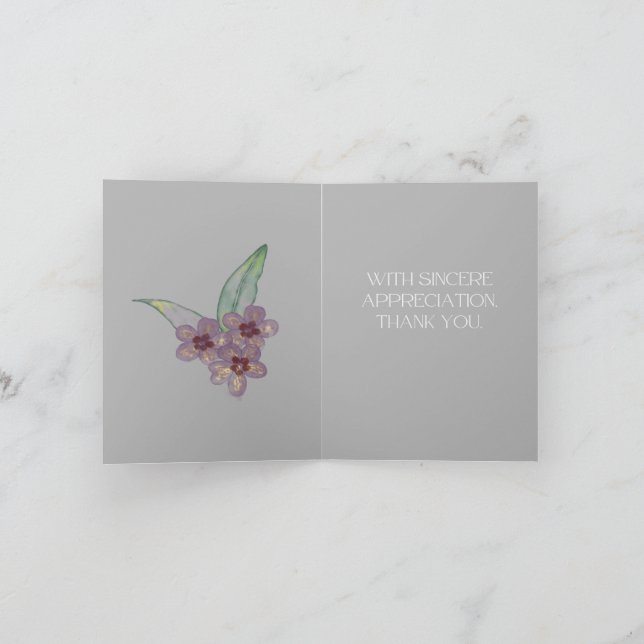 Tarjeta de agradecimiento - Flores grises (Interior)