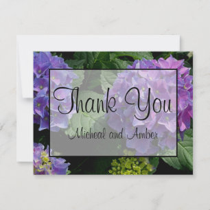 Tarjeta De Agradecimiento Flores magenta rosa púrpura elegantes hortensias