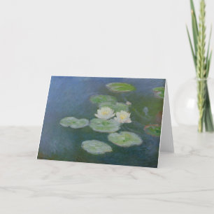 Tarjeta De Agradecimiento flores monet water-lilies-night-Effect-1899