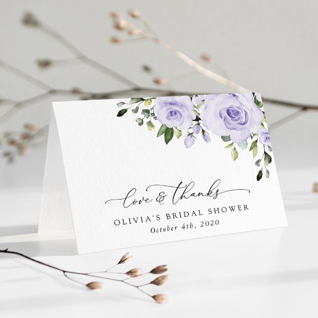 Tarjeta De Agradecimiento Flores moradas, flores de lagarto, boho, ducha de  (Subido por el creador)