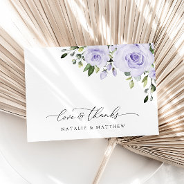Tarjeta De Agradecimiento Flores Moradas, Flores de Lila, Boda Floral