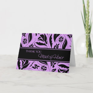 Tarjeta De Agradecimiento Flores moradas gracias doncella de honor