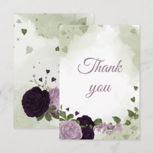 Tarjeta De Agradecimiento flores moradas profundas y claras bastante bonitas
