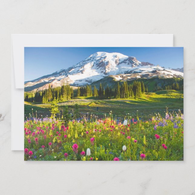 Tarjeta De Agradecimiento Flores | Mt. Rainier Wildflowers (Anverso)