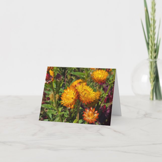 Tarjeta De Agradecimiento Flores naranjas (Anverso)