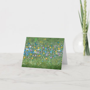 Tarjeta De Agradecimiento Flores pájaros y mariposas