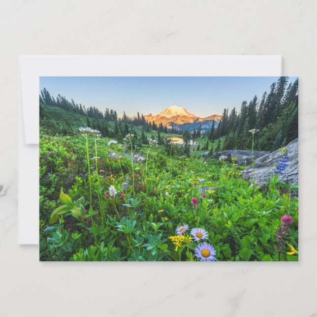 Tarjeta De Agradecimiento Flores | Parque nacional Monte Rainier (Anverso)