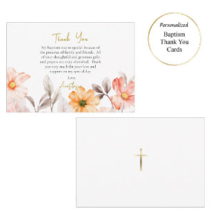 Tarjeta De Agradecimiento Flores pascuales radiantes ortodoxas Bautismo