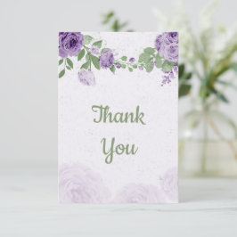 Tarjeta De Agradecimiento flores púrpura asombrosas vegetación botánica