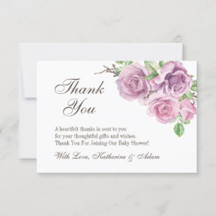Tarjeta De Agradecimiento Flores Púrpura Gracias Cartas, Gracias Favor