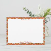 Flores Retro Años 60 Naranja Rosa Ducha Nupcial Pe