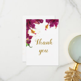 Tarjeta De Agradecimiento flores románticas de hibisco botánico