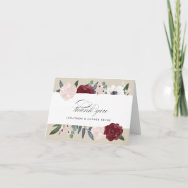 Tarjeta De Agradecimiento Flores Románticas Gracias