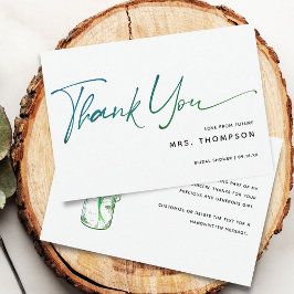 Tarjeta De Agradecimiento Flores románticas guión moderno para despedida de 