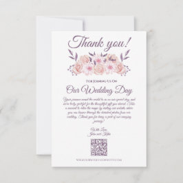 Tarjeta De Agradecimiento Flores rosa acuarelas-Boda de fotos-