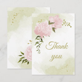 Tarjeta De Agradecimiento flores rosa bonito vegetación botánica