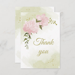 Tarjeta De Agradecimiento flores rosa bonito vegetación botánica